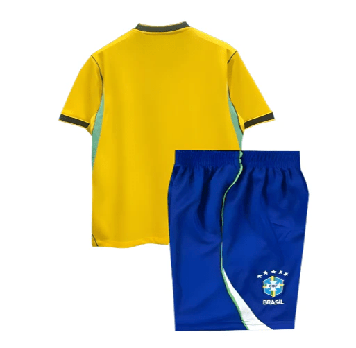 Conjunto Infantil Brasil Principal Copa do Mundo 2026 - 16 | Camisola de Futebol - PrimeKits Club - Camisolas de Futebol