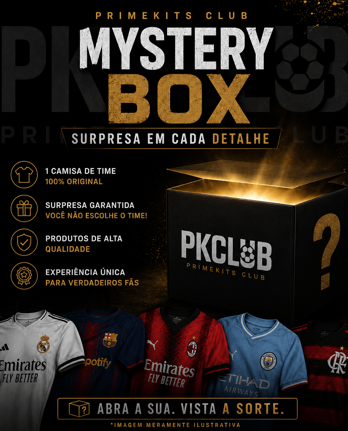 MYSTERY BOX CLUBE - S | Camisola de Futebol - PrimeKits Club - Camisolas de Futebol