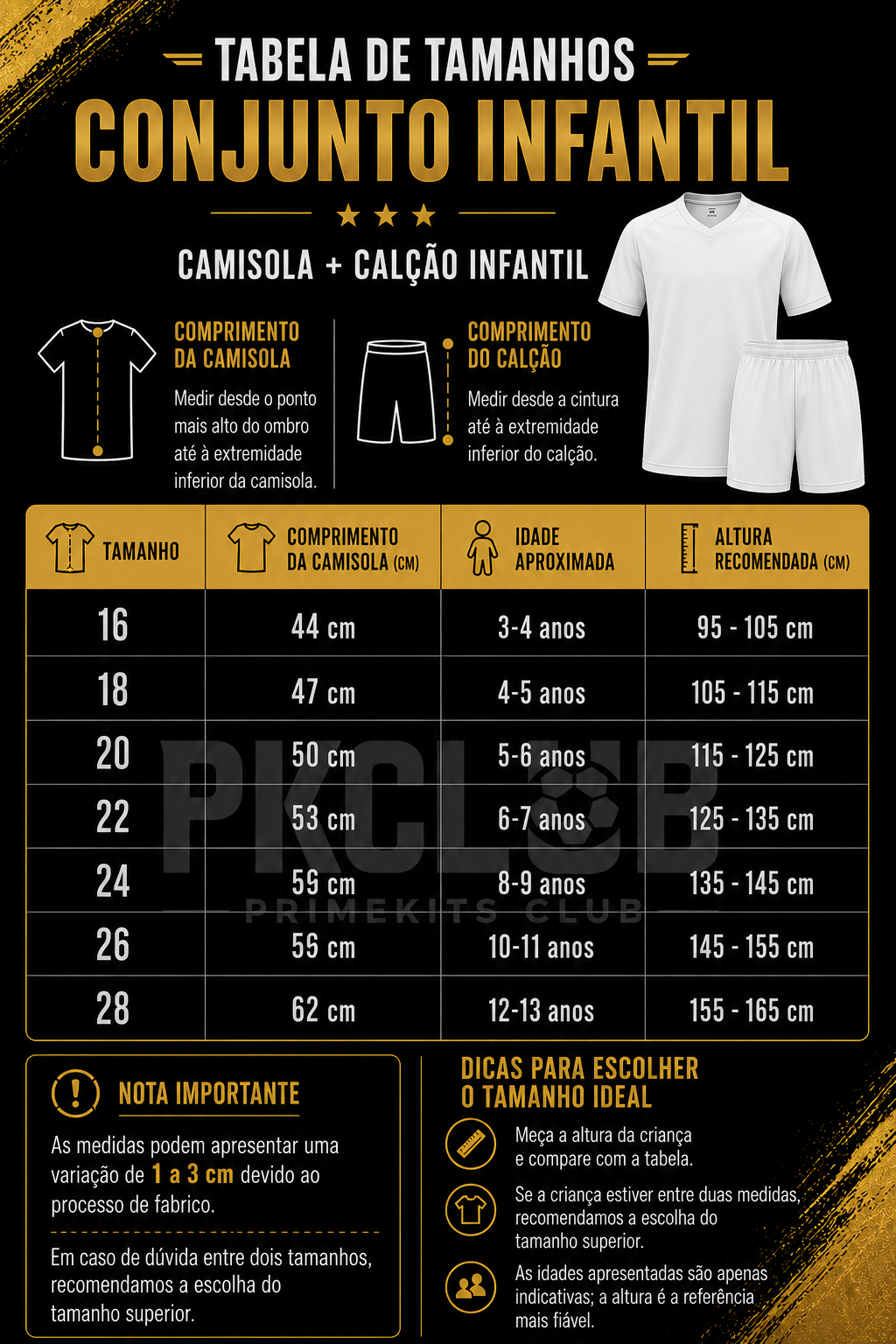 📏 Guia de tamanhos