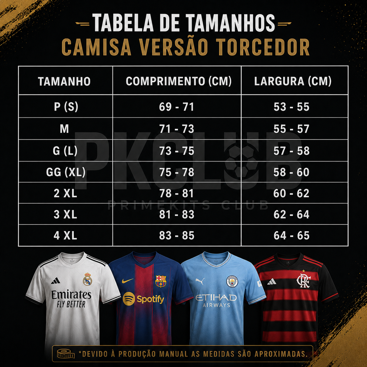 📏 Guia de tamanhos